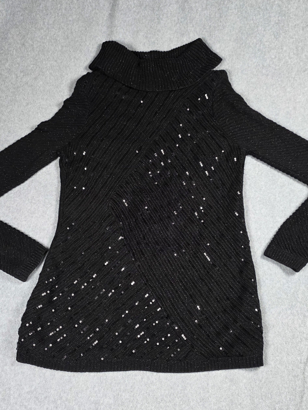 Black Sequin Turtleneck Women’s Sweater